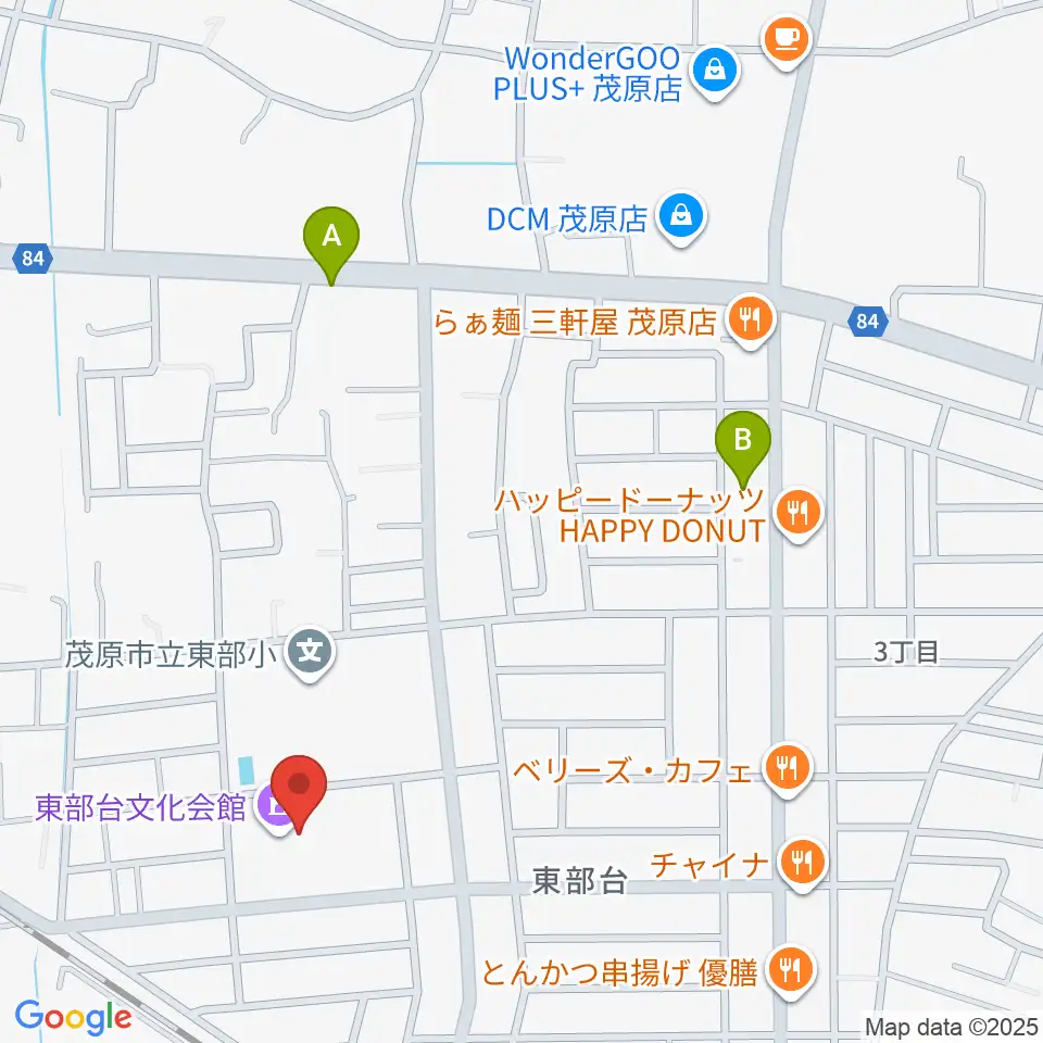 東部台文化会館周辺の駐車場・コインパーキング一覧地図