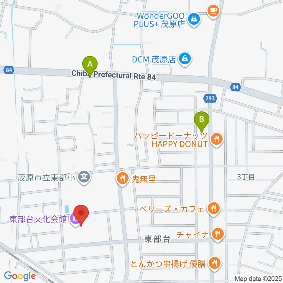 東部台文化会館周辺の駐車場・コインパーキング一覧地図