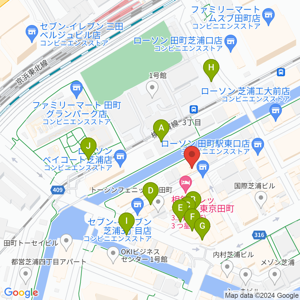 ミナトミュージックサロン周辺の駐車場・コインパーキング一覧地図