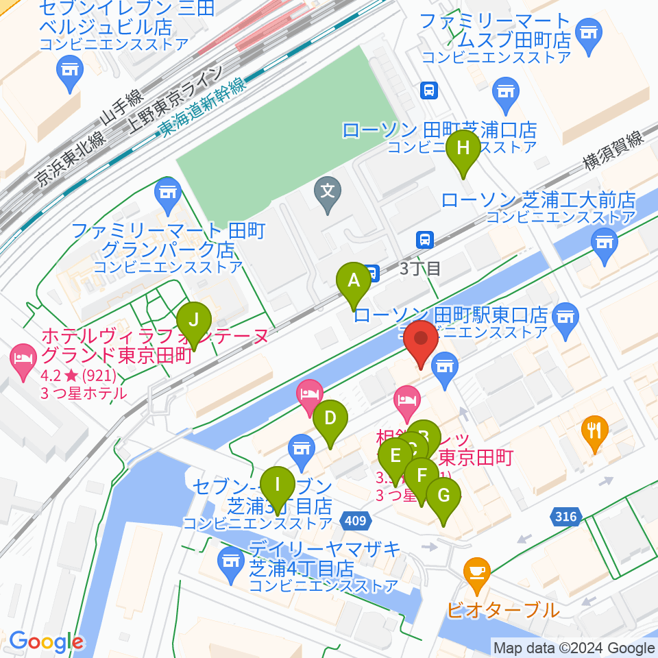 ミナトミュージックサロン周辺の駐車場・コインパーキング一覧地図