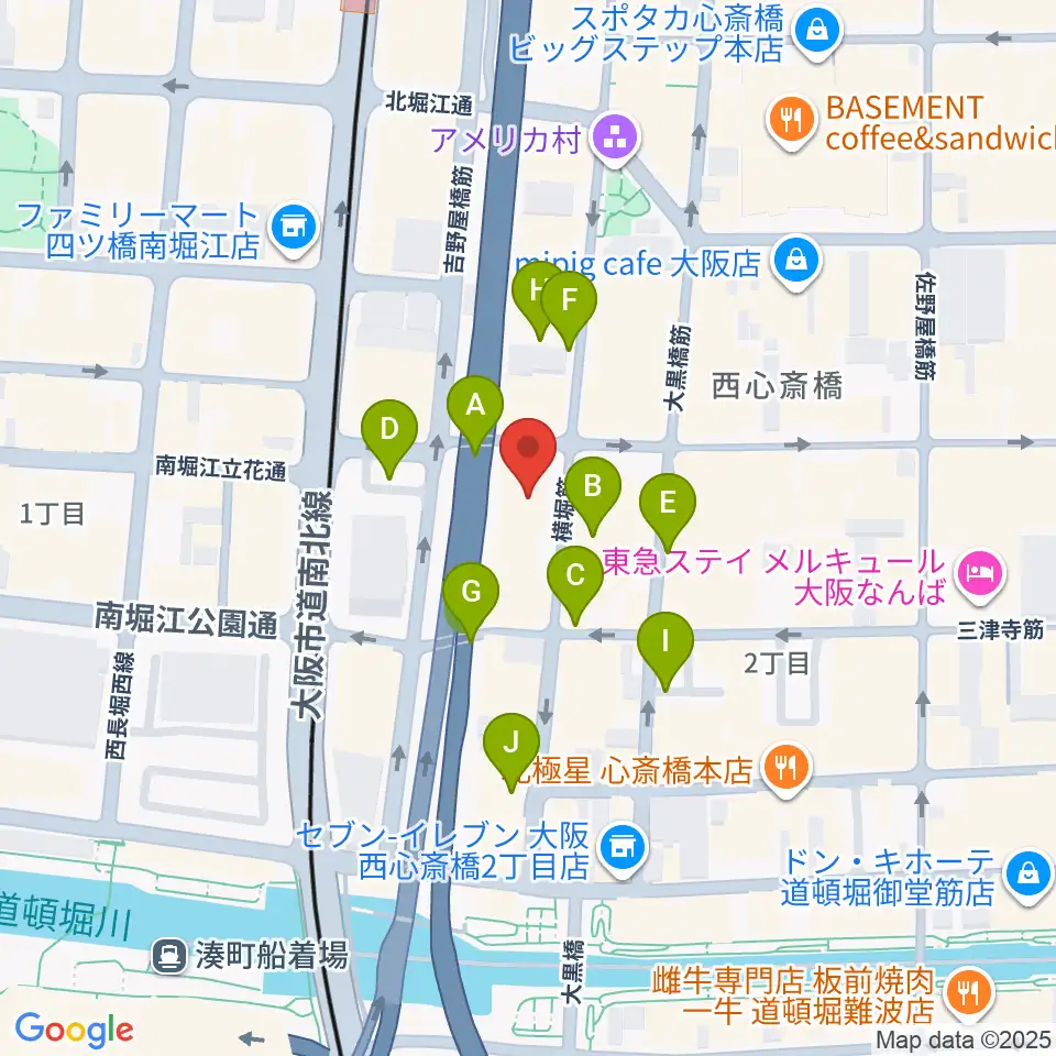 ゴースト大阪周辺の駐車場・コインパーキング一覧地図