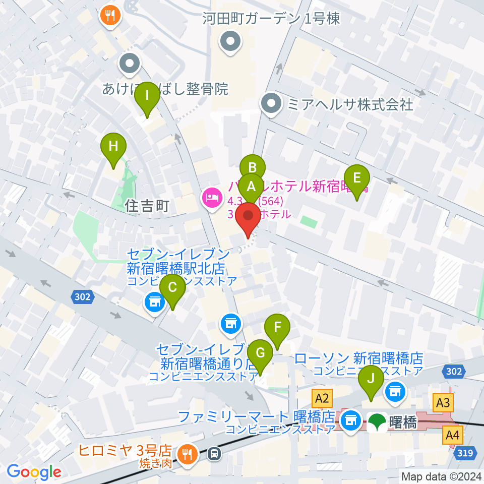 曙橋コタン周辺の駐車場・コインパーキング一覧地図