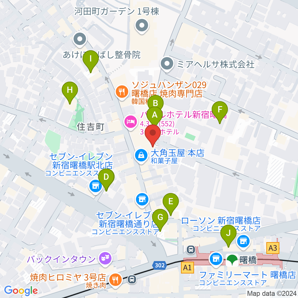 曙橋コタン周辺の駐車場・コインパーキング一覧地図