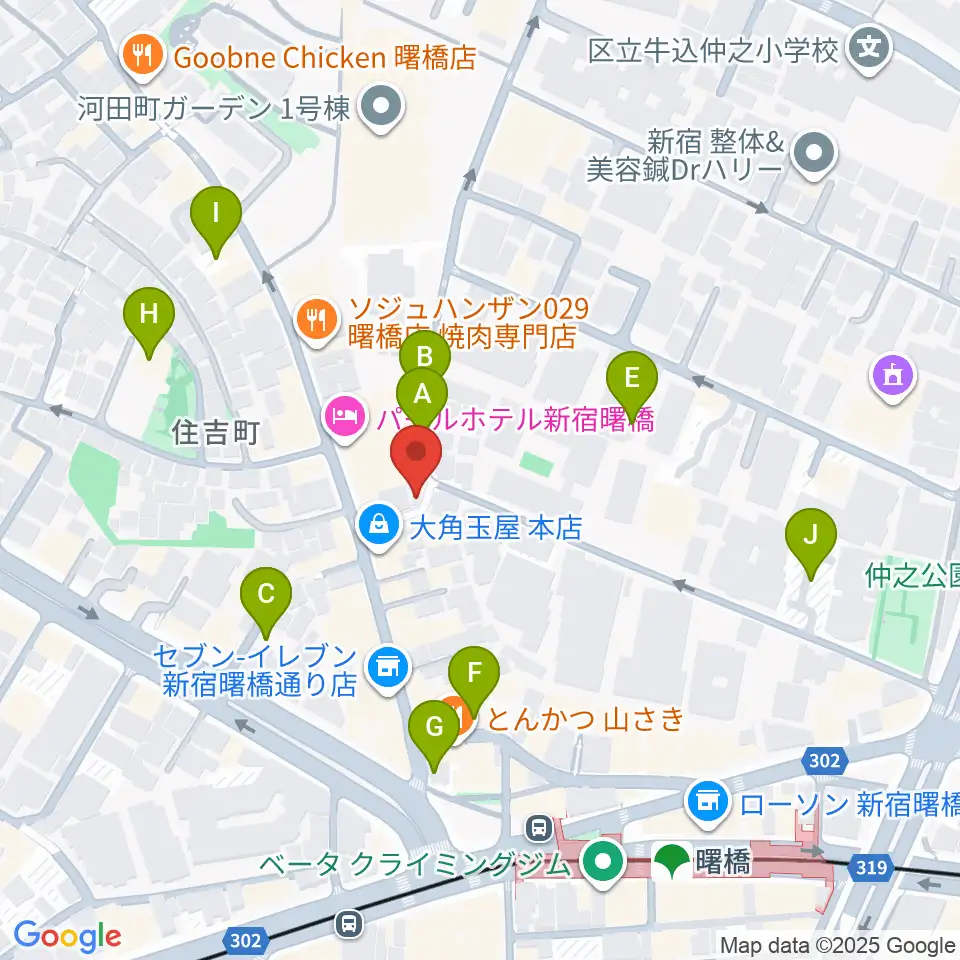 曙橋コタン周辺の駐車場・コインパーキング一覧地図
