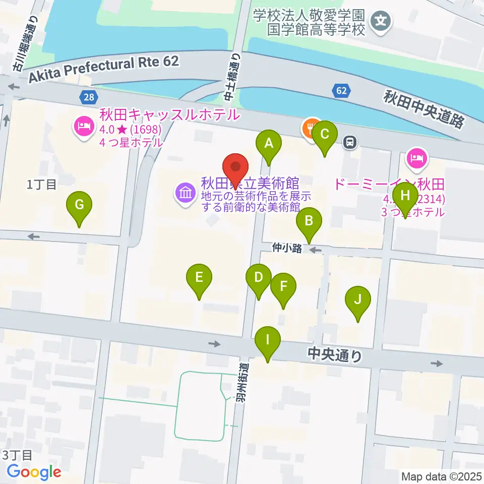 にぎわい交流館AU(あう)周辺の駐車場・コインパーキング一覧地図