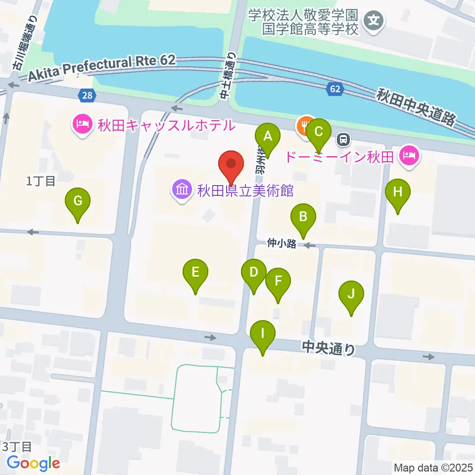 にぎわい交流館AU(あう)周辺の駐車場・コインパーキング一覧地図