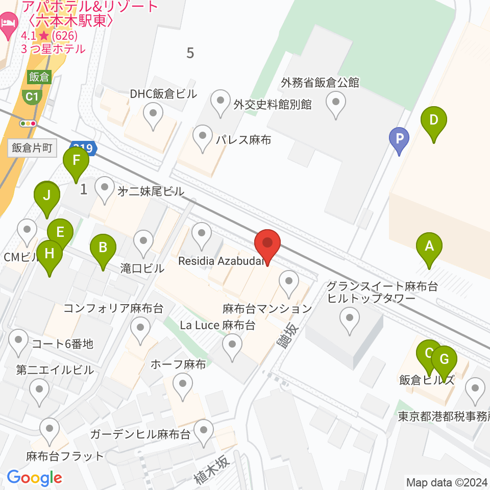 六本木CUBE周辺の駐車場・コインパーキング一覧地図