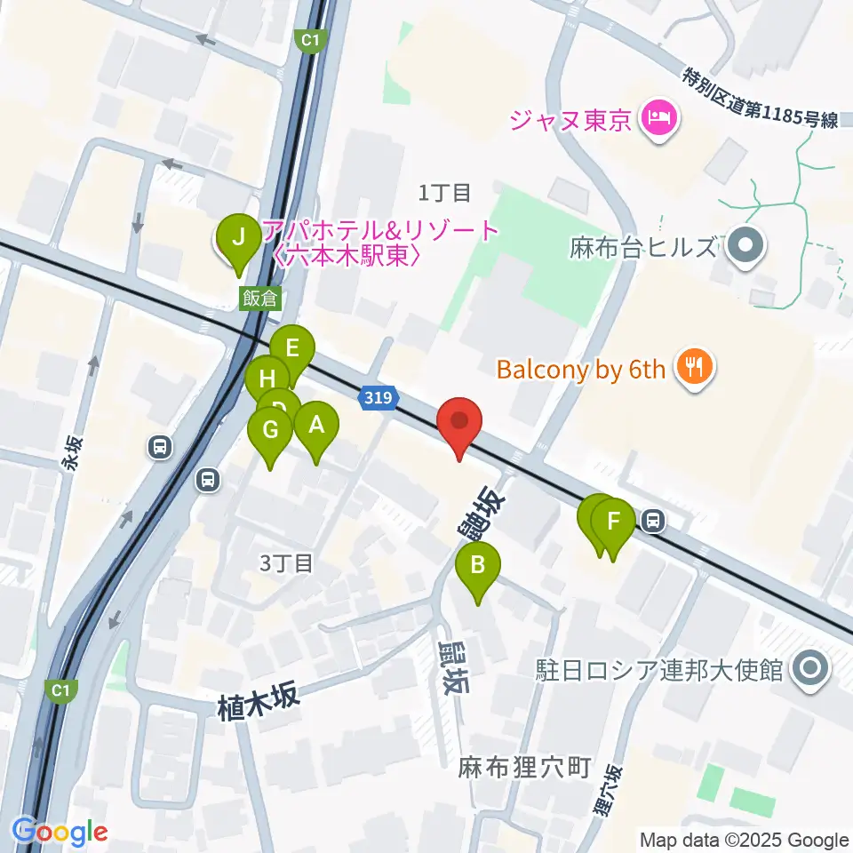 六本木CUBE周辺の駐車場・コインパーキング一覧地図