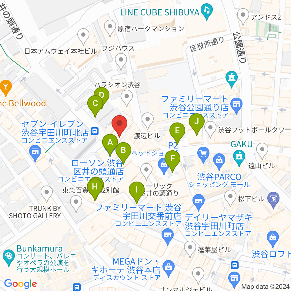 渋谷JUMP周辺の駐車場・コインパーキング一覧地図