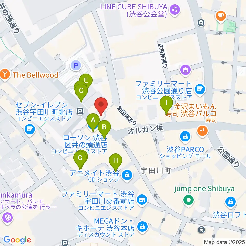 渋谷JUMP周辺の駐車場・コインパーキング一覧地図
