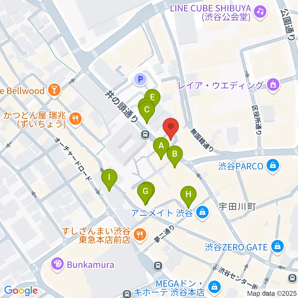渋谷JUMP周辺の駐車場・コインパーキング一覧地図