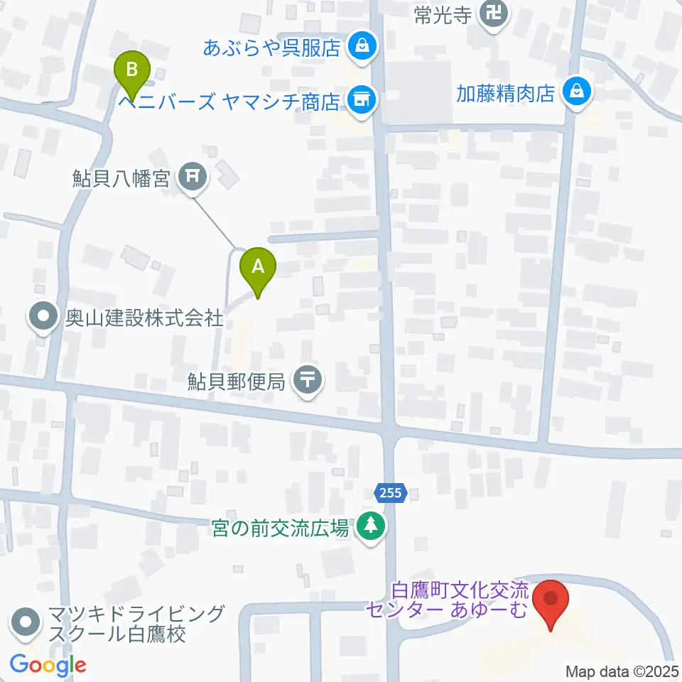 白鷹町文化交流センターあゆーむ周辺の駐車場・コインパーキング一覧地図