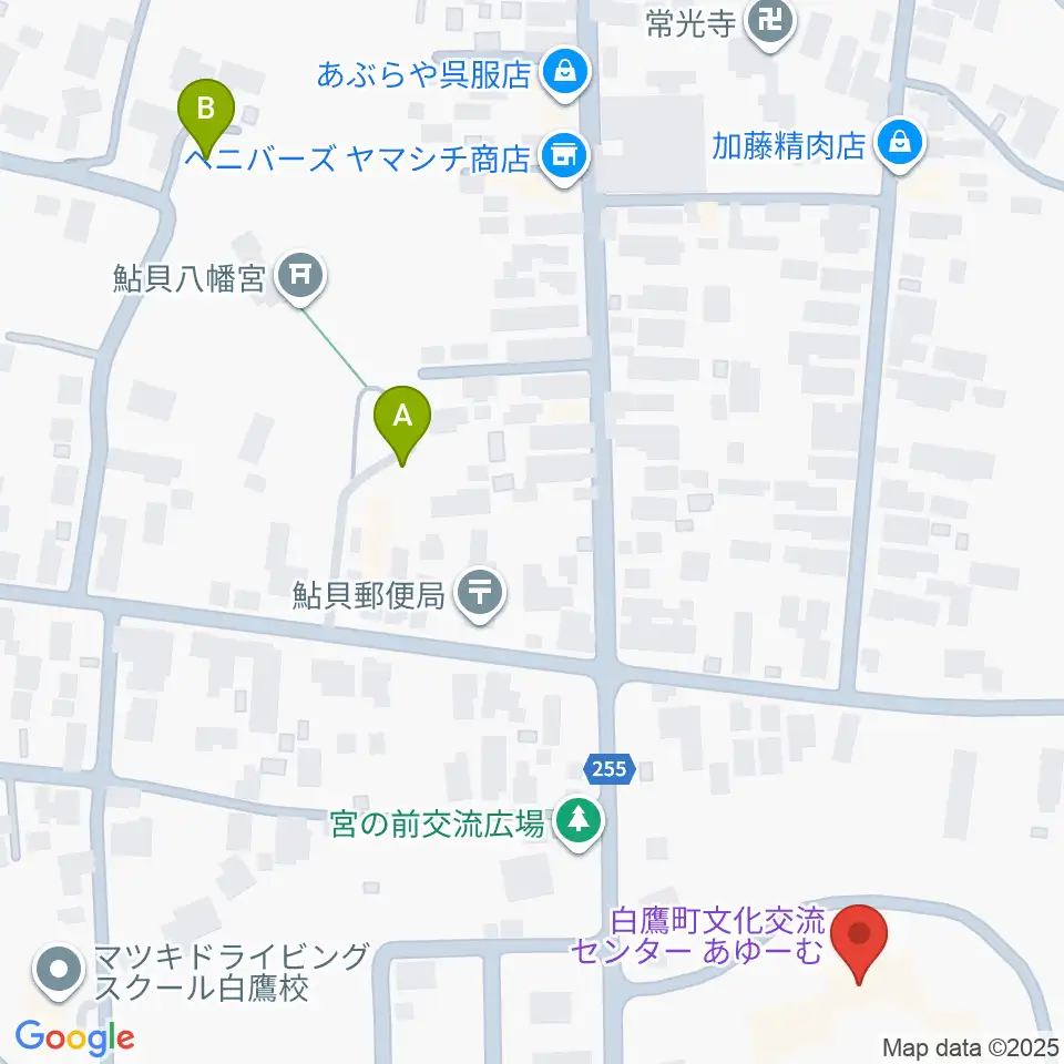 白鷹町文化交流センターあゆーむ周辺の駐車場・コインパーキング一覧地図