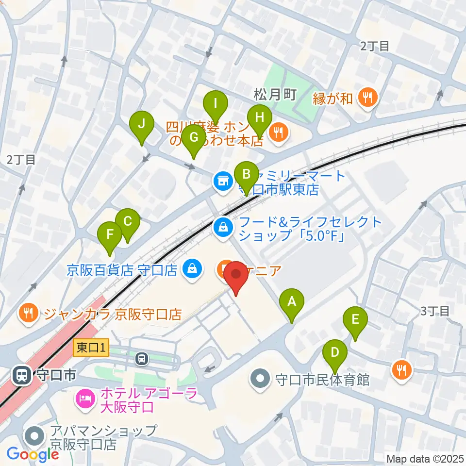 守口文化センター・エナジーホール周辺の駐車場・コインパーキング一覧地図
