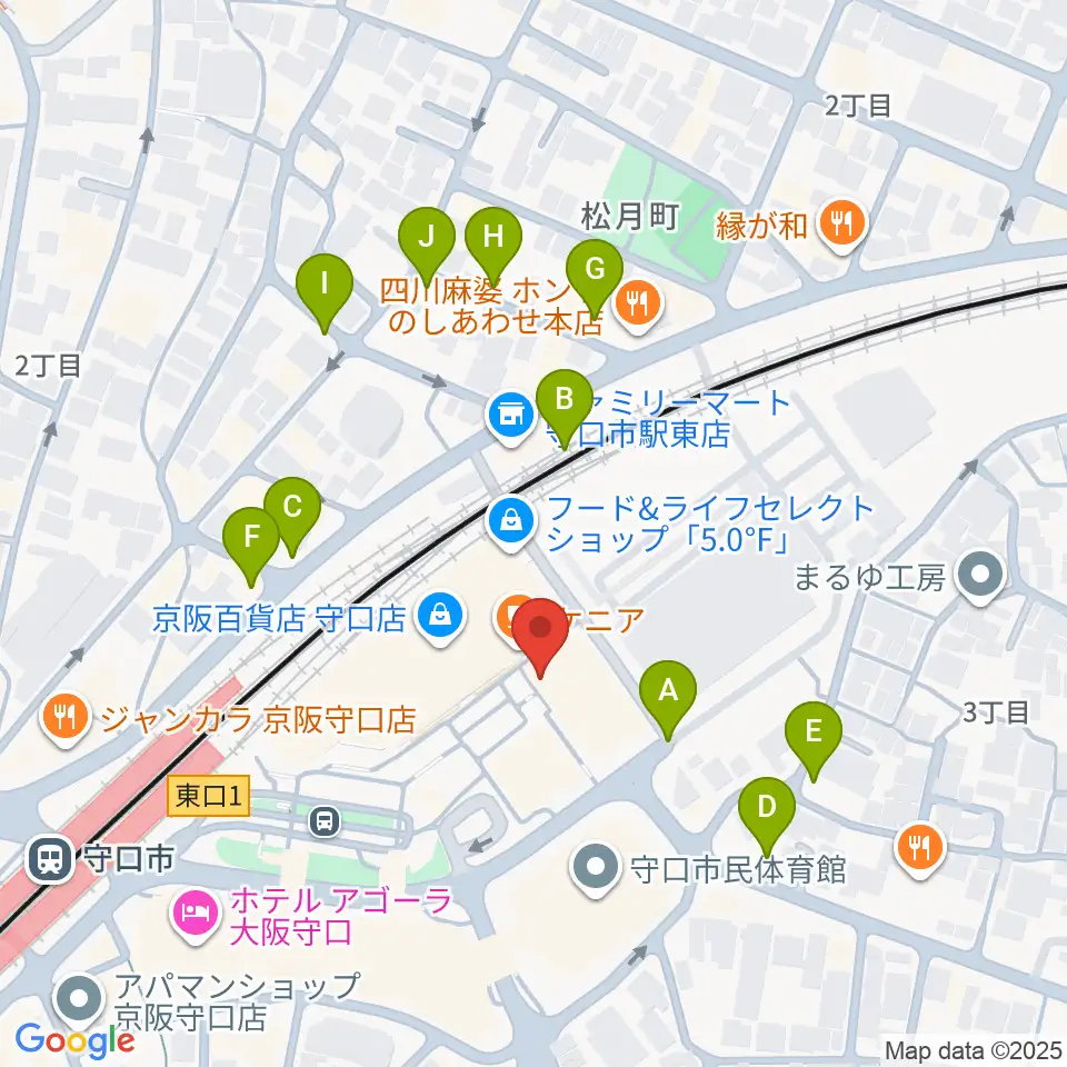 守口文化センター・エナジーホール周辺の駐車場・コインパーキング一覧地図