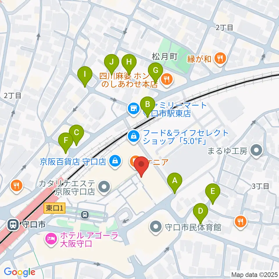 守口文化センター・エナジーホール周辺の駐車場・コインパーキング一覧地図