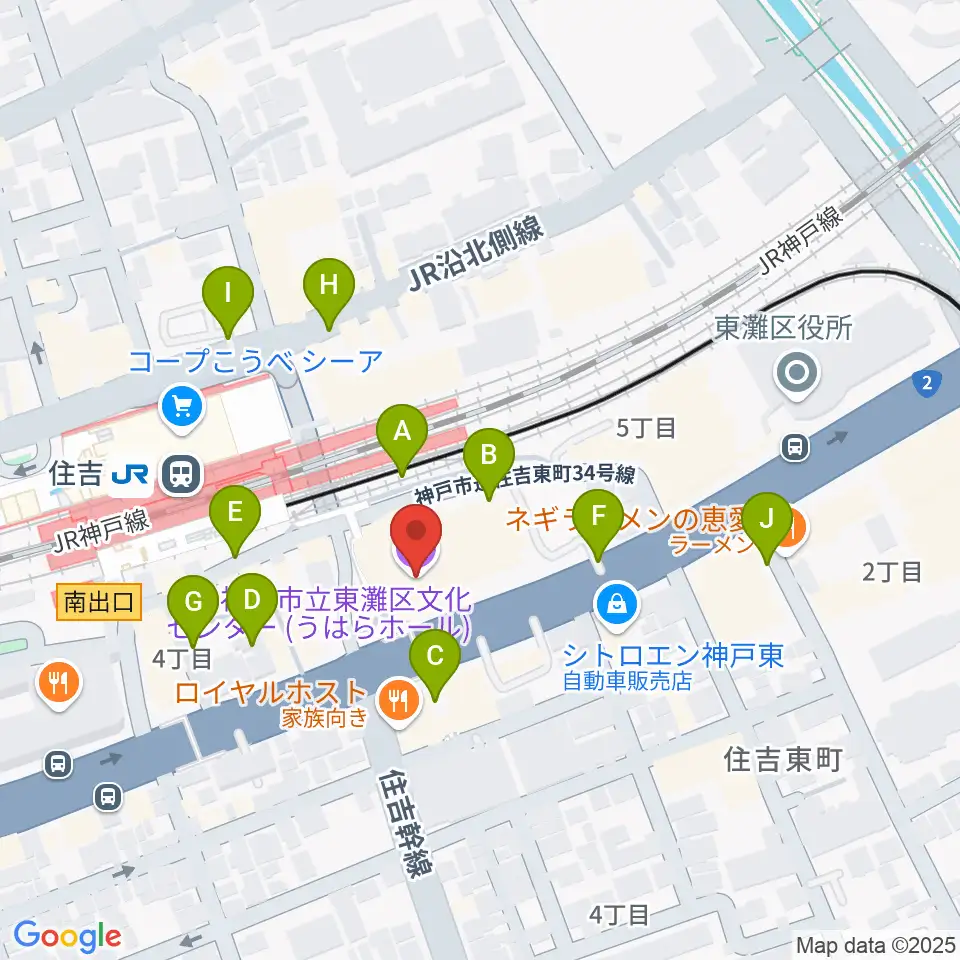 神戸市立東灘区文化センター周辺の駐車場・コインパーキング一覧地図