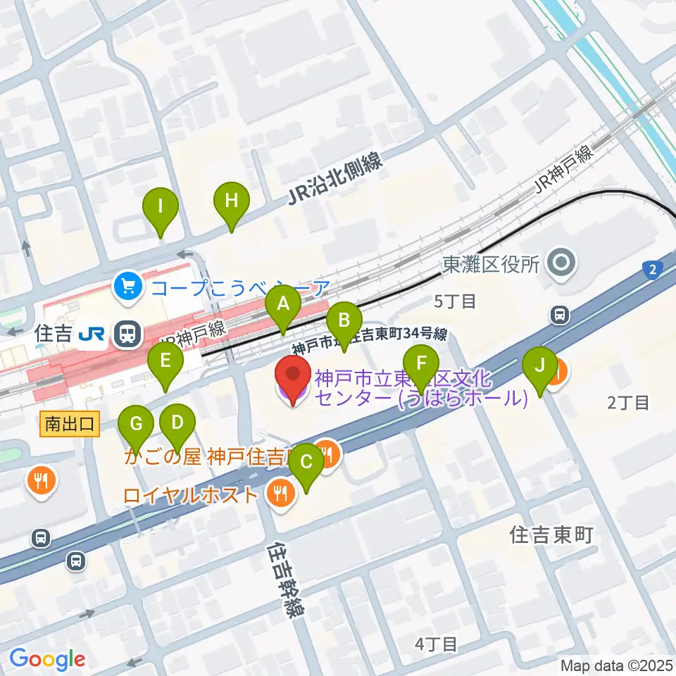 神戸市立東灘区文化センター周辺の駐車場・コインパーキング一覧地図