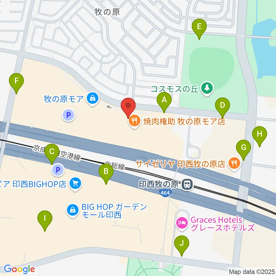 伊藤楽器 ユニスタイル牧の原モアセンター周辺の駐車場・コインパーキング一覧地図