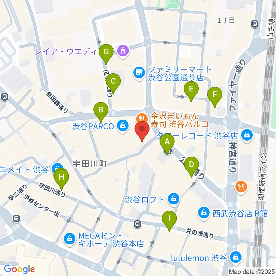 渋谷クアトロラボ周辺の駐車場・コインパーキング一覧地図