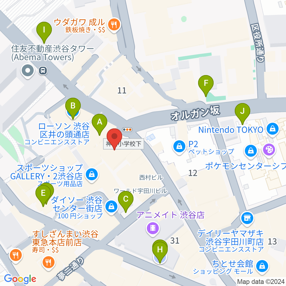 HMV record shop 渋谷周辺の駐車場・コインパーキング一覧地図