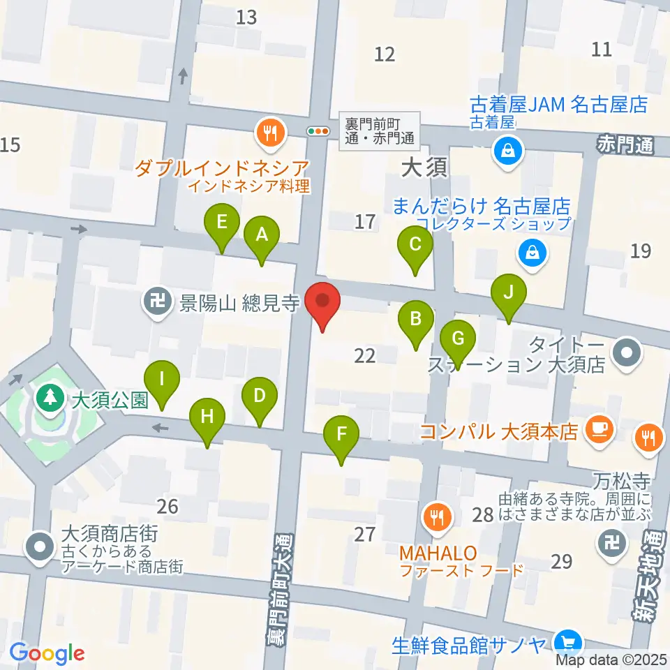 バナナレコード大須店周辺の駐車場・コインパーキング一覧地図