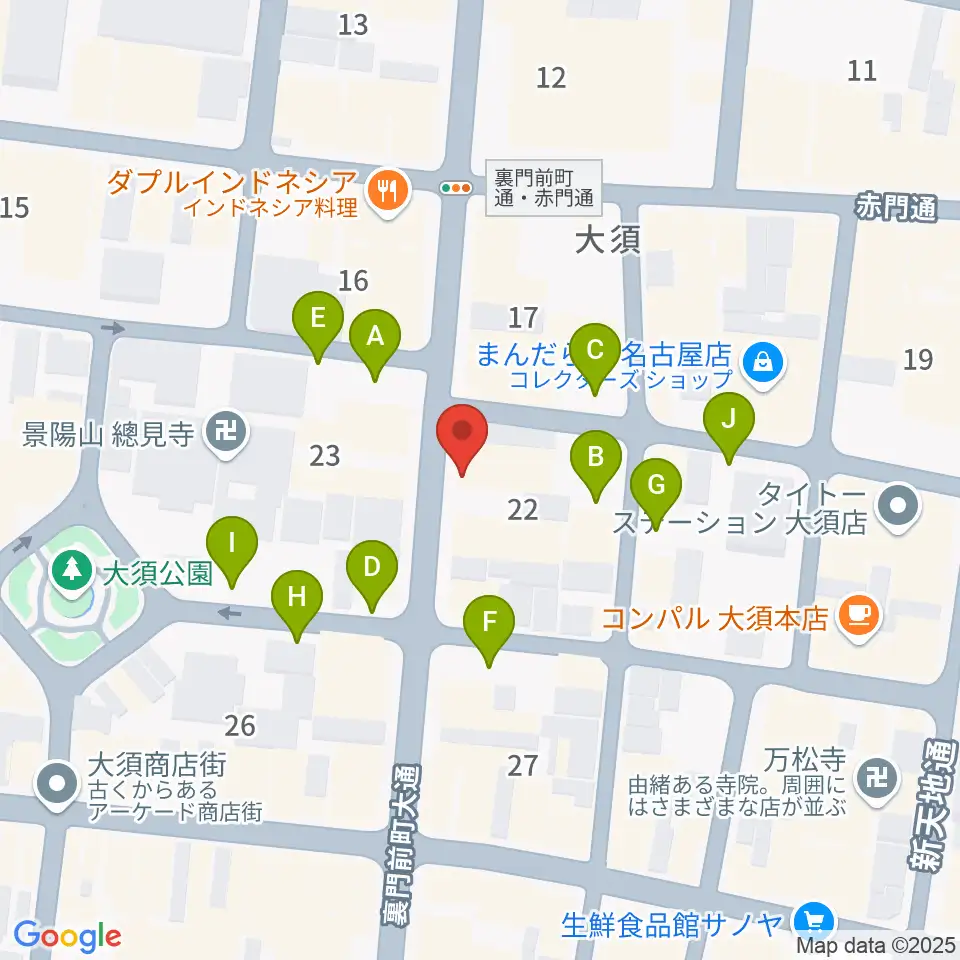 バナナレコード大須店周辺の駐車場・コインパーキング一覧地図