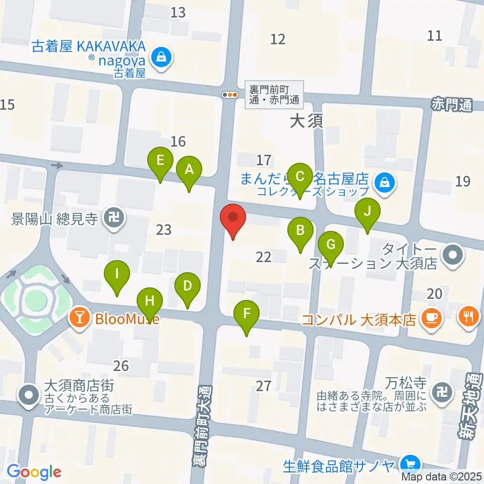 バナナレコード大須店周辺の駐車場・コインパーキング一覧地図