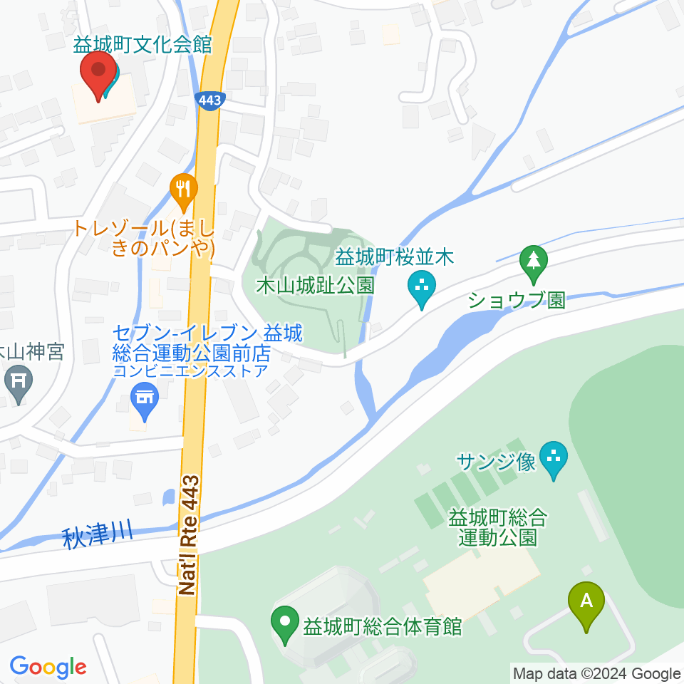 益城町文化会館周辺の駐車場・コインパーキング一覧地図