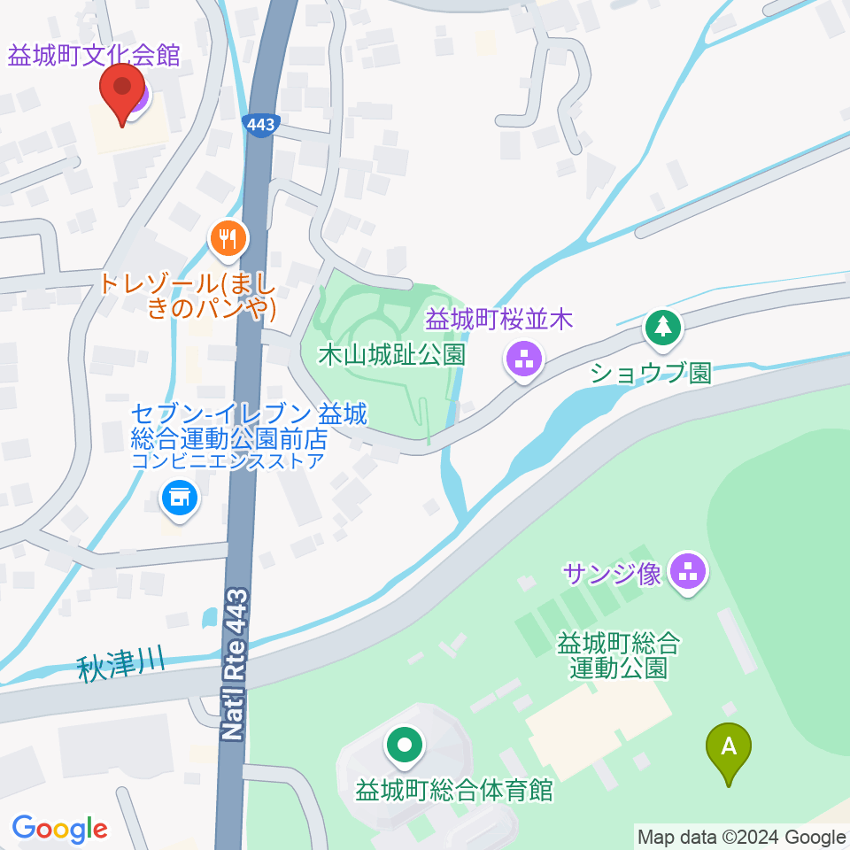 益城町文化会館周辺の駐車場・コインパーキング一覧地図