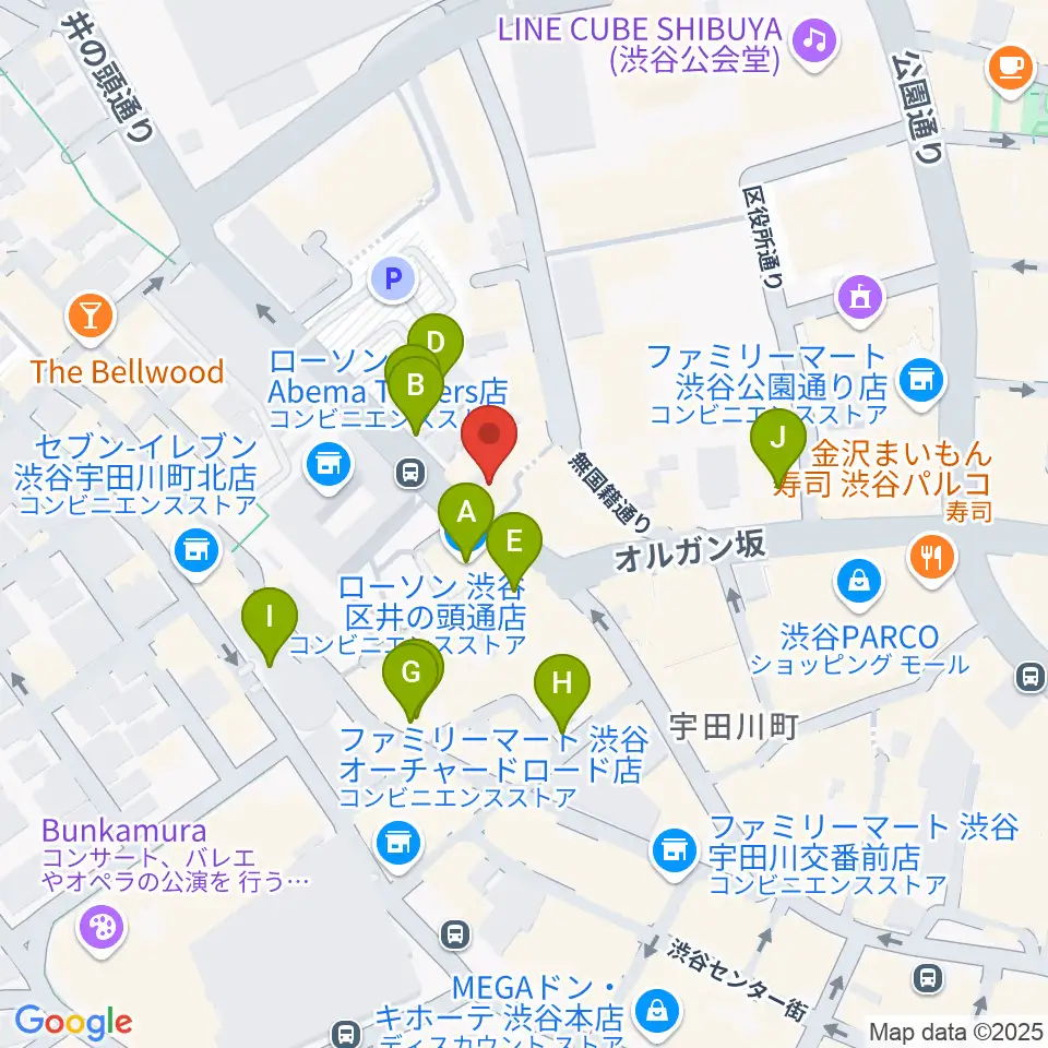 マンハッタンレコード渋谷周辺の駐車場・コインパーキング一覧地図