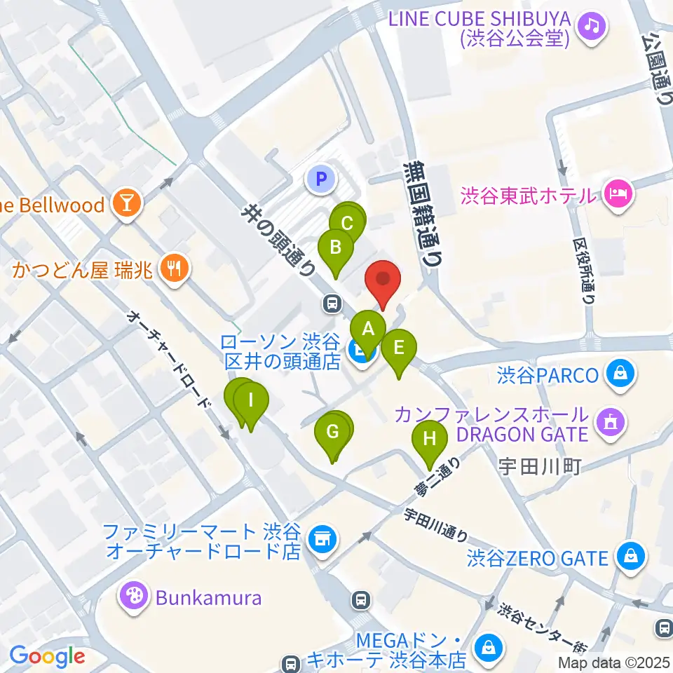 マンハッタンレコード渋谷周辺の駐車場・コインパーキング一覧地図