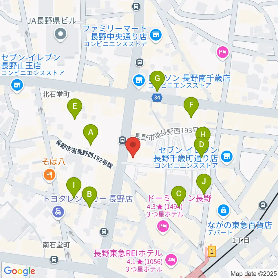 長野Venue周辺の駐車場・コインパーキング一覧地図