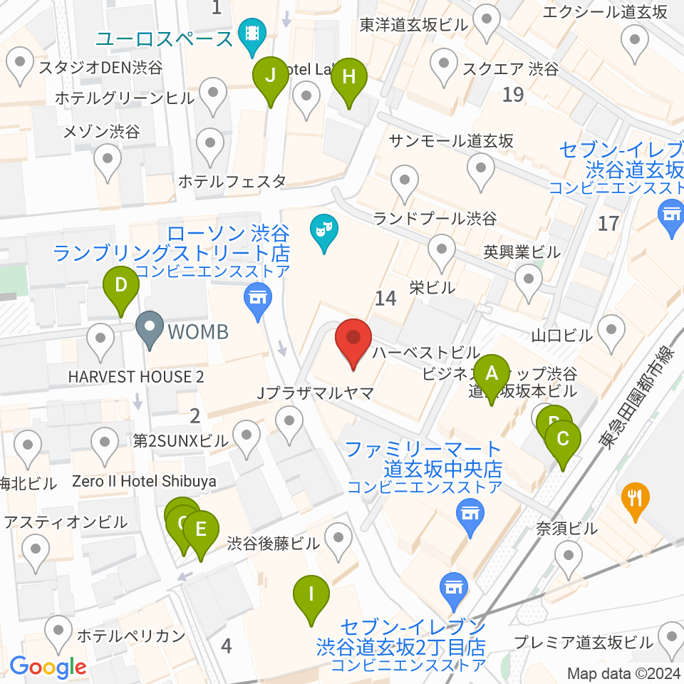 渋谷DESEO周辺の駐車場・コインパーキング一覧地図