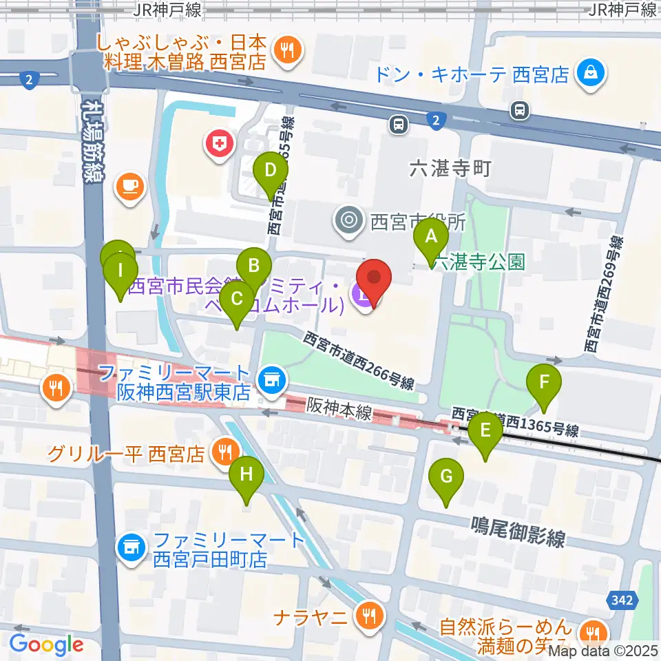アミティ・ベイコムホール周辺の駐車場・コインパーキング一覧地図