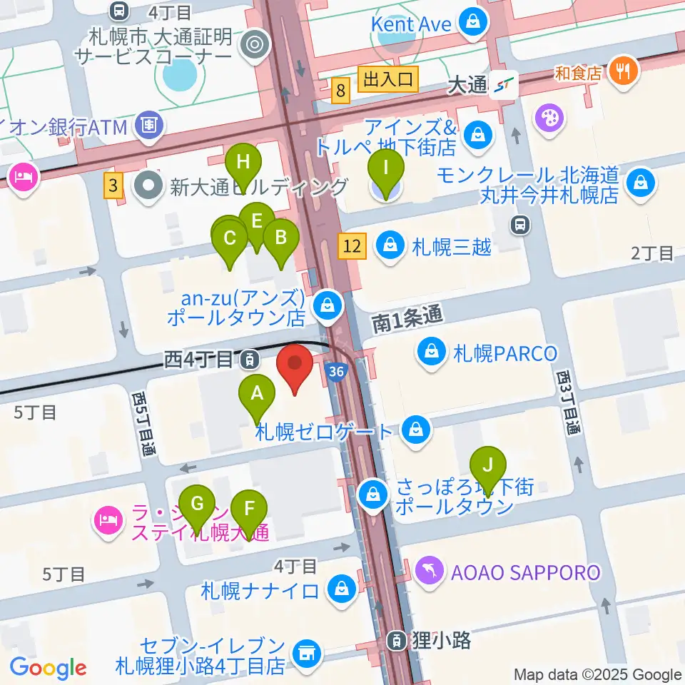 ミュージックショップ音楽処周辺の駐車場・コインパーキング一覧地図
