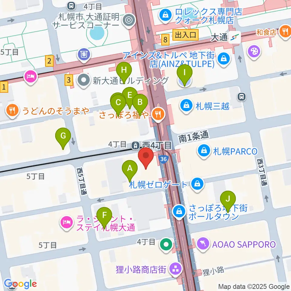 ミュージックショップ音楽処周辺の駐車場・コインパーキング一覧地図
