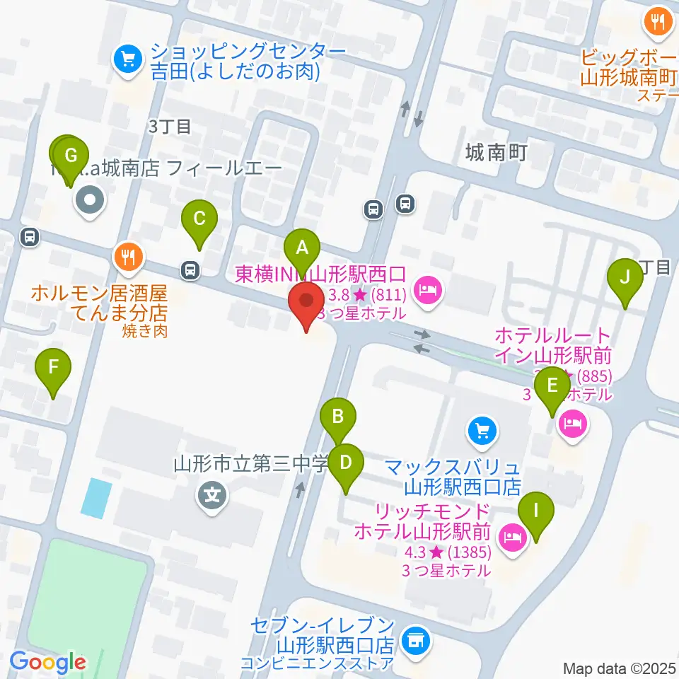 山形RAF-REC周辺の駐車場・コインパーキング一覧地図
