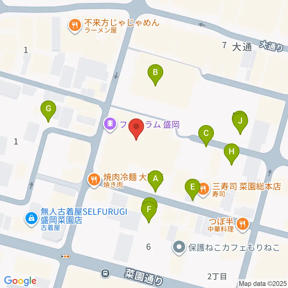 ディスクノート盛岡周辺の駐車場・コインパーキング一覧地図