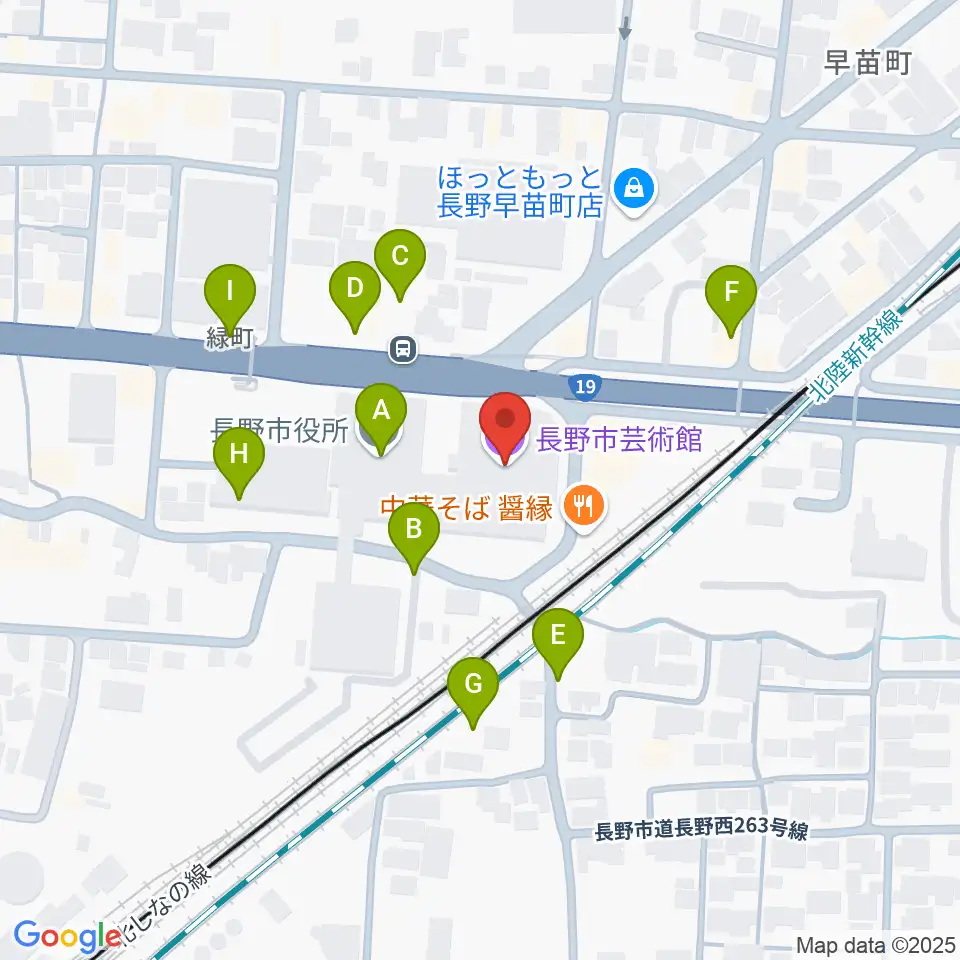 長野市芸術館周辺の駐車場・コインパーキング一覧地図