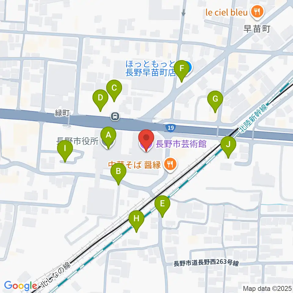 長野市芸術館周辺の駐車場・コインパーキング一覧地図