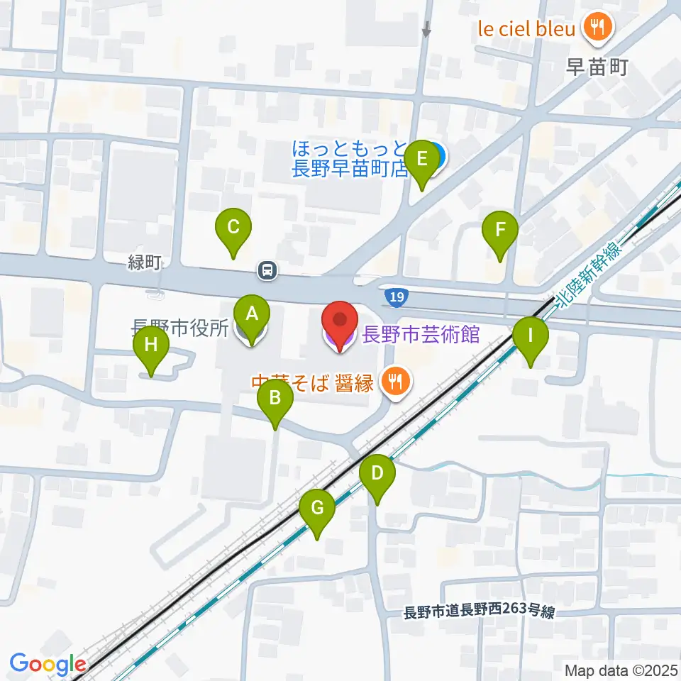 長野市芸術館周辺の駐車場・コインパーキング一覧地図