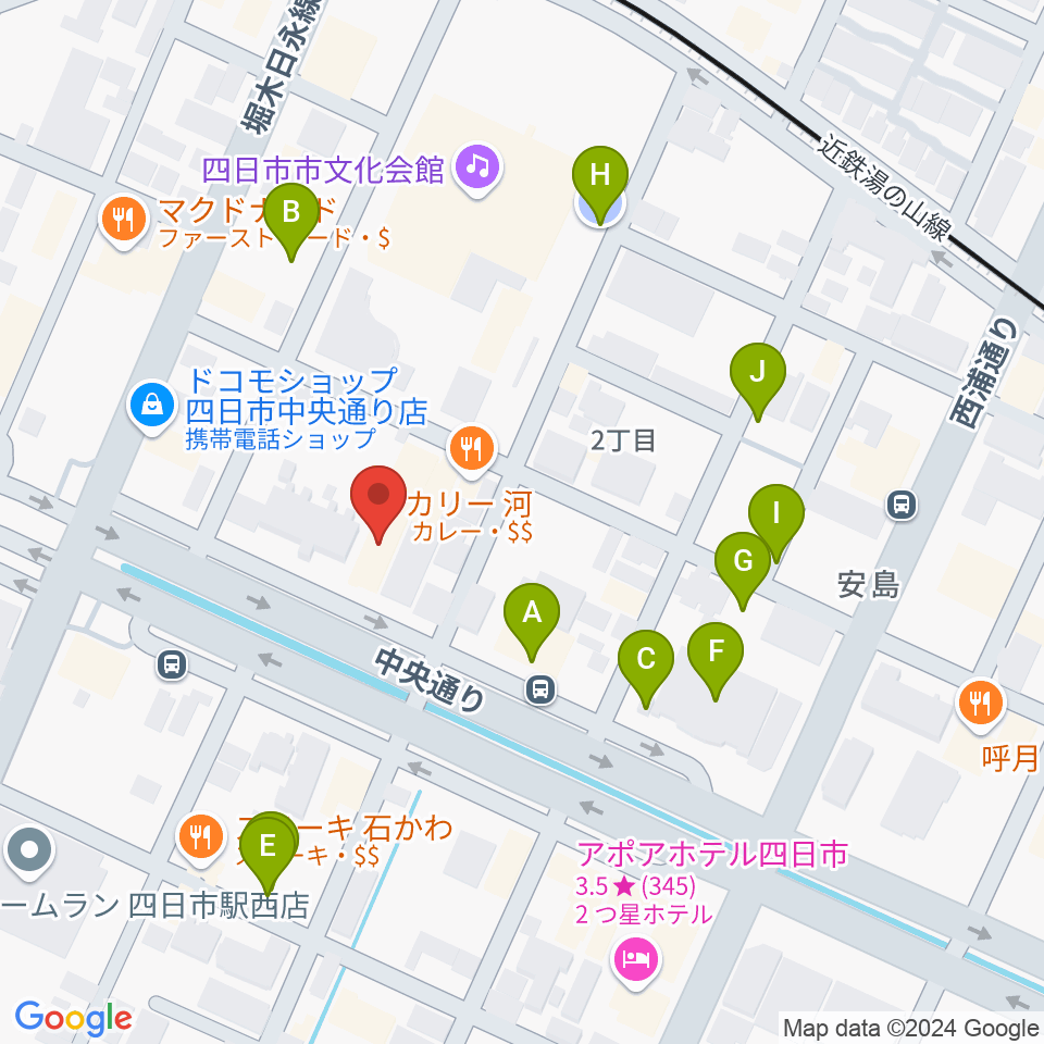 四日市 ドレミファといろは周辺の駐車場・コインパーキング一覧地図