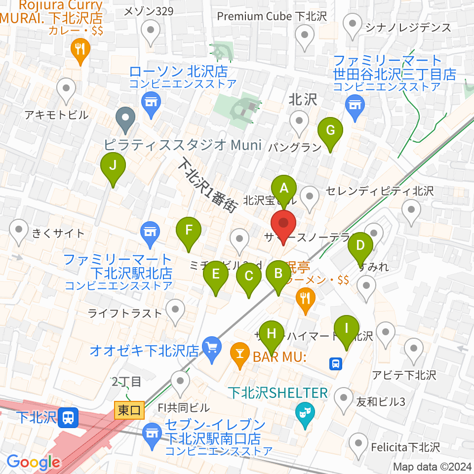 JET SET TOKYO下北沢店周辺の駐車場・コインパーキング一覧地図