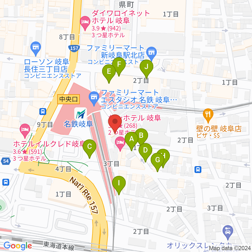 バナナレコード岐阜店周辺の駐車場・コインパーキング一覧地図