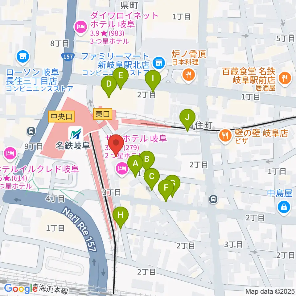 バナナレコード岐阜店周辺の駐車場・コインパーキング一覧地図