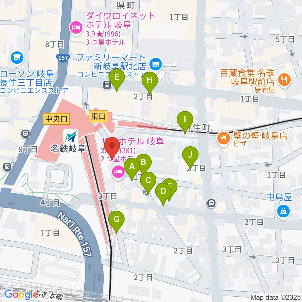 バナナレコード岐阜店周辺の駐車場・コインパーキング一覧地図