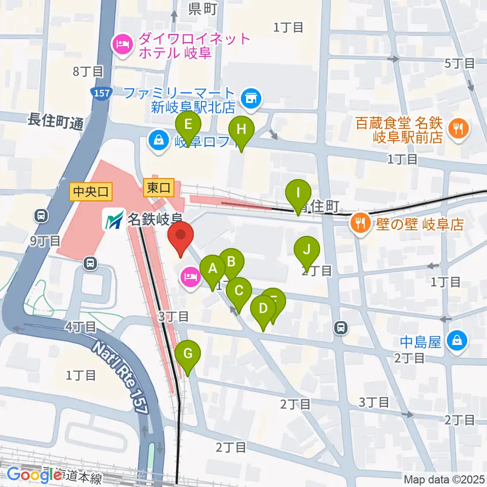 バナナレコード岐阜店周辺の駐車場・コインパーキング一覧地図