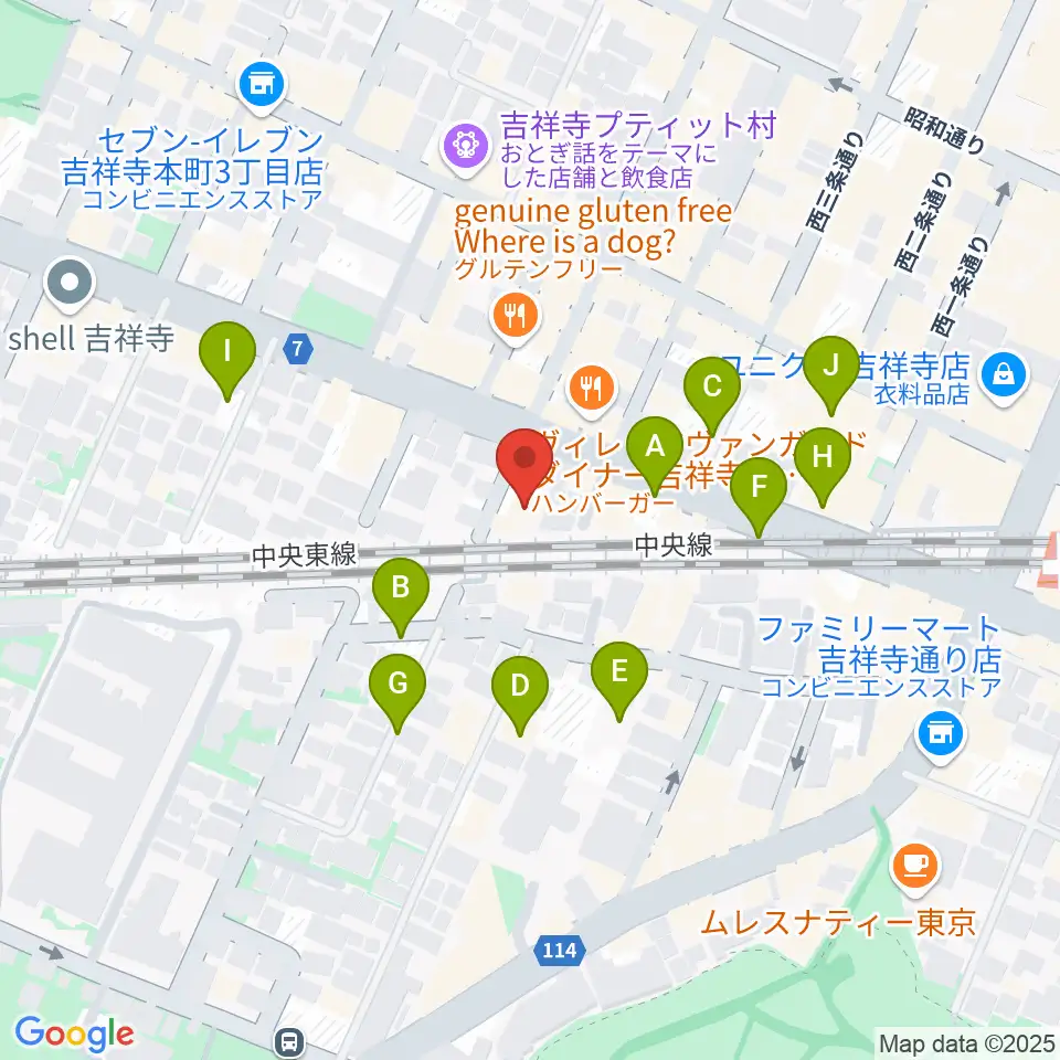 ココナッツディスク吉祥寺店周辺の駐車場・コインパーキング一覧地図
