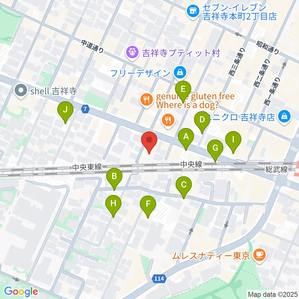 ココナッツディスク吉祥寺店周辺の駐車場・コインパーキング一覧地図